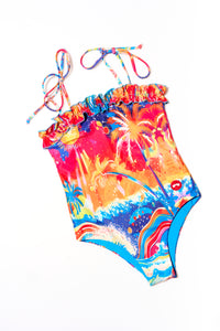 Rainbow Beach Vibes Swimsuit | Tropical Rainbow Beachwear | Shadies